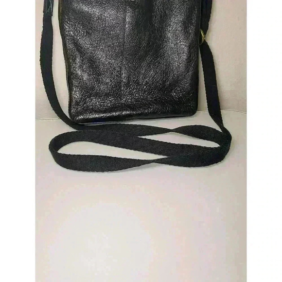The Sak Leather Shoulder Bag, Black, Mini Fabric Strap Outside/Inside Pockets - Picture 3 of 12